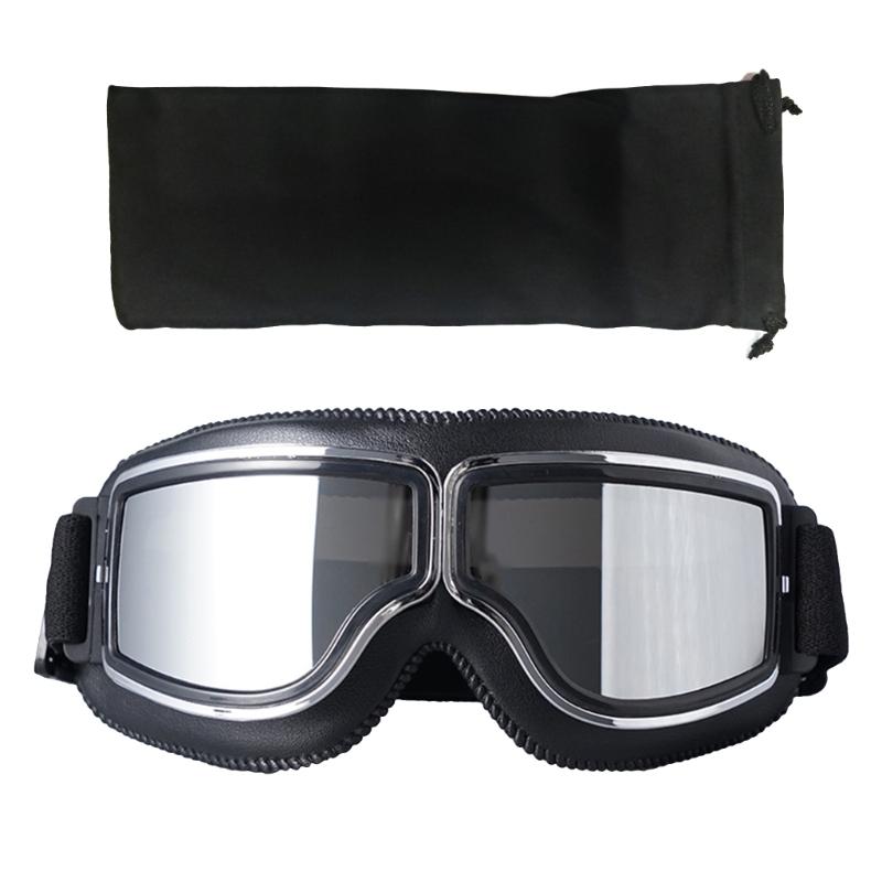Motorcycle Goggles Vintage Pilot Style Cruiser Scooters Goggle Outdoor Sand Goggles Bike Racer Cruiser Touring Eyewear