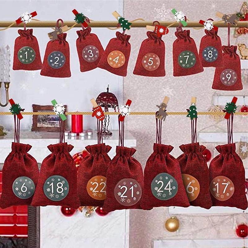 50pcs Christmas Wooden Clips New Year Party Decoration Photo Wall Clip DIY Christmas Ornaments Decorations for Home Xmas Tree