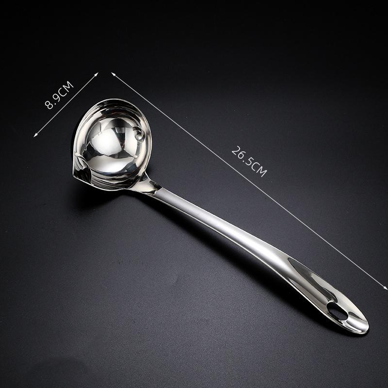 

Stainless Steel Soup Fat Oil Separator Ladles Skimmer Spoon Soup Colander for Kitchen with Heat Insulation Anti-scalding M