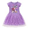 Kids Girls Kpop Demon Hunters Cartoon Print T-Shirt Dress Summer Casual Short Sleeve Star Moon Tulle Princess Dress Children Toddler Girl Clothing