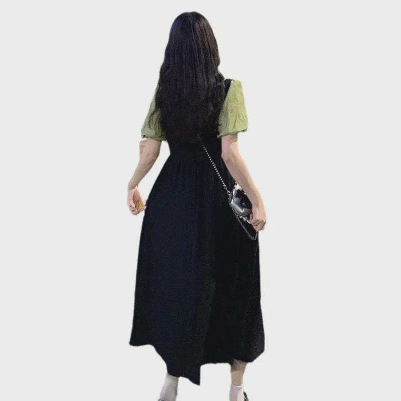 Plus Size Women's French-Style Two-Piece Waist-Slimming Short Sleeve Dress