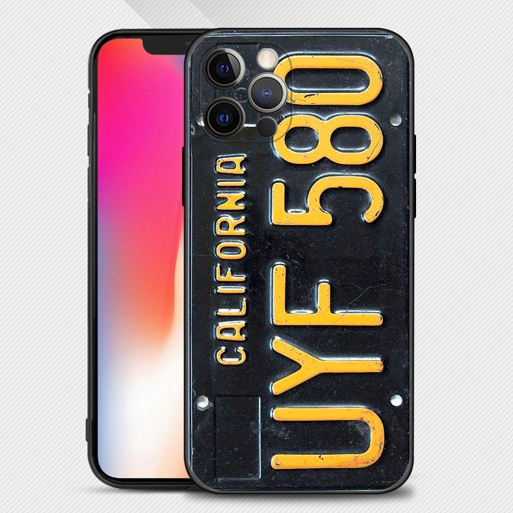 

Ретро забавный номерной знак автомобиля чехол для Apple iPhone 15 14 13 12 11 Pro Mini XS Max XR X 7 8 Shell Capa iPhone 13 Pro Max костяной