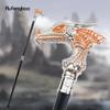 Pomarańczowo-biała luksusowa głowa smoka laska moda dekoracyjna laska Gentleman elegancka Cosplay laska gałka Crosier 94cm