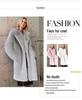 European & American Women's Winter Faux Fur Long Coat with Suit Collar