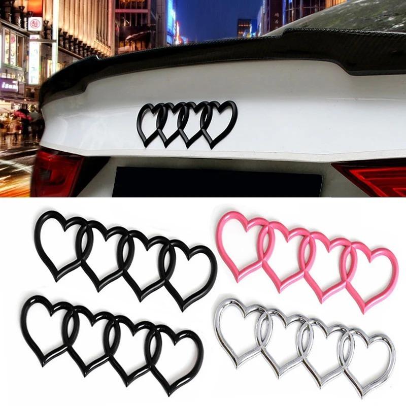 Car Love Heart Logo Rear Trunk Tail Label Badge Emblem Decal For 5G A4 A3 A5 A6 A4L B8 B7 B9 C6 C7 Replacement Car Accessories2Ds29