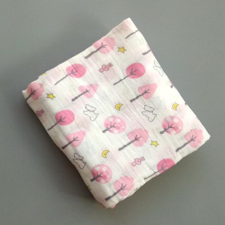 120*120 cm Soft Muslin Cotton Baby Blanket Bamboo Cotton Blanket Wrap Cute Cartoon Newborn Blankets Infant Wrap Sleepsack