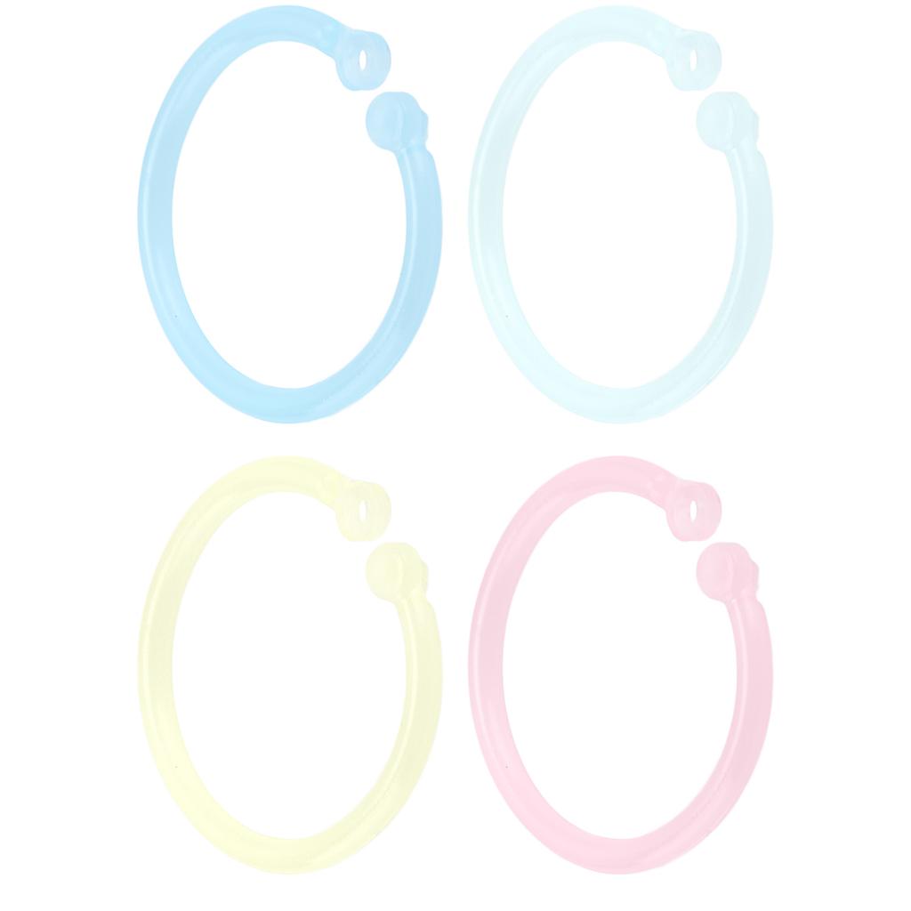 20pcs Plastic Rings Transparent Flexible Loose Leaf Book  Rings for School Home Office Cards D