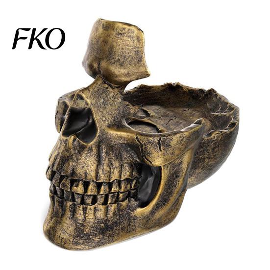 Cool Skull Gift Idea Resin Multifunctional Storage Tray, Gothic Eyeglasses Holder Jewelry Organizer for Creative Sculpture Keys Coins Trinkets,