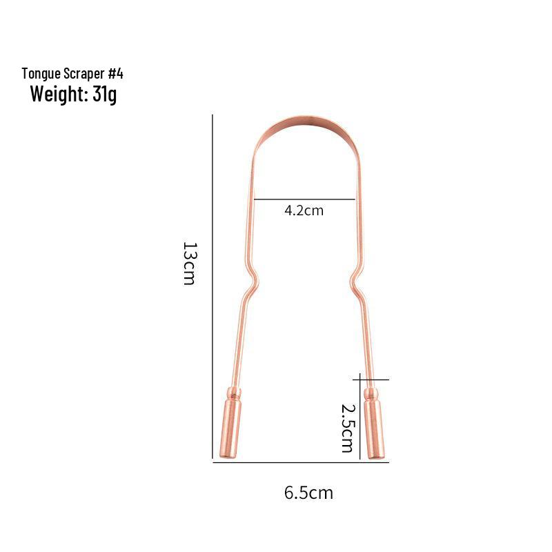 Pure Copper Tongue Scraper and Cleaner – Portable Tongue Brush Tool for Effective Oral Hygiene