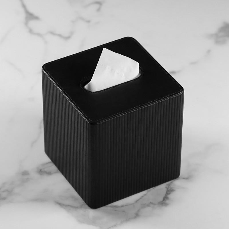 Square Leather Tissue Box Holder Modern Minimalist Home Hotel Living Room Bedroom Dining Car Waterproof Multi-Use
