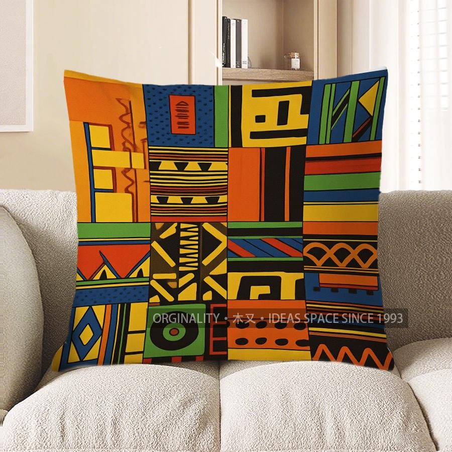 

Home Decor African-Inspired Geometric Pattern Pillow Cover Pattern Cushion Cover Suitable For Sofa Bedroom Car Pillow Cover 40x40cm