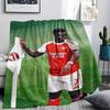 1Pc C Ronaldo Print Flannel Blanket, High quality Comfortable for All Seasons, Home Decor, Warmth and Comfort, Perfect for Christmas GiftS
