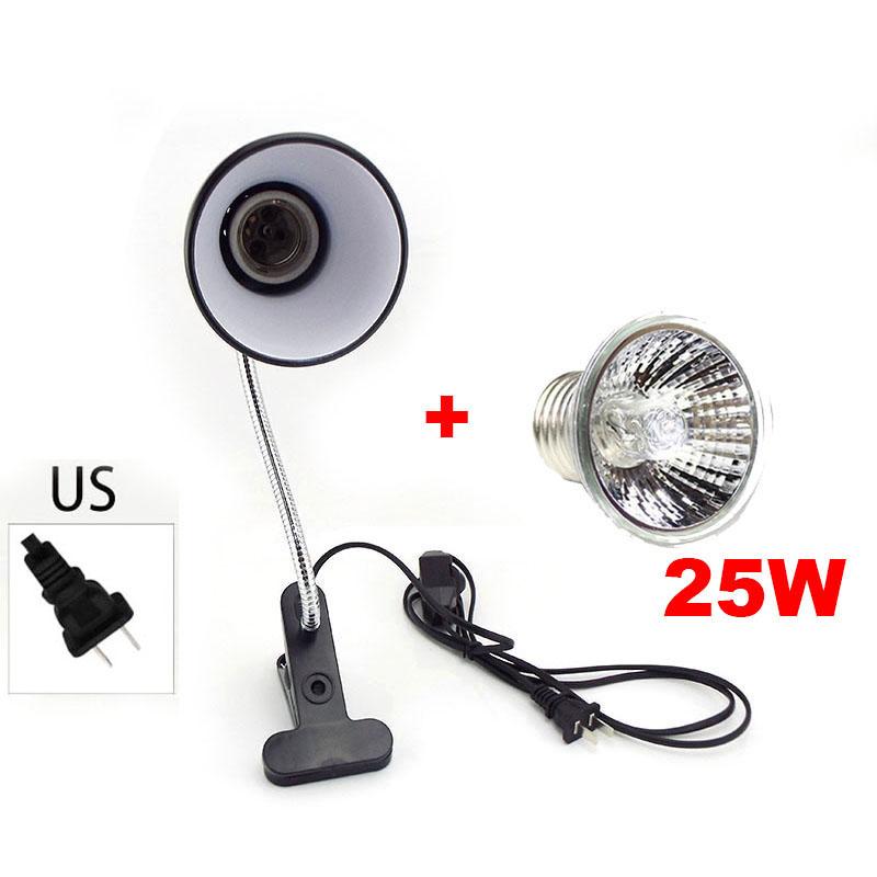 E27 UVA+UVB 220V Reptile Heating Lamp Deck Holder Tortoises Basking Bulb Turtle Light Clip Thermometer Hygrometer Lizard