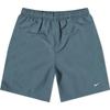 Solid Color Logo Pattern Elastic Waist Mid Rise Five Point Casual Shorts Men Shorts Blue DM4400-387