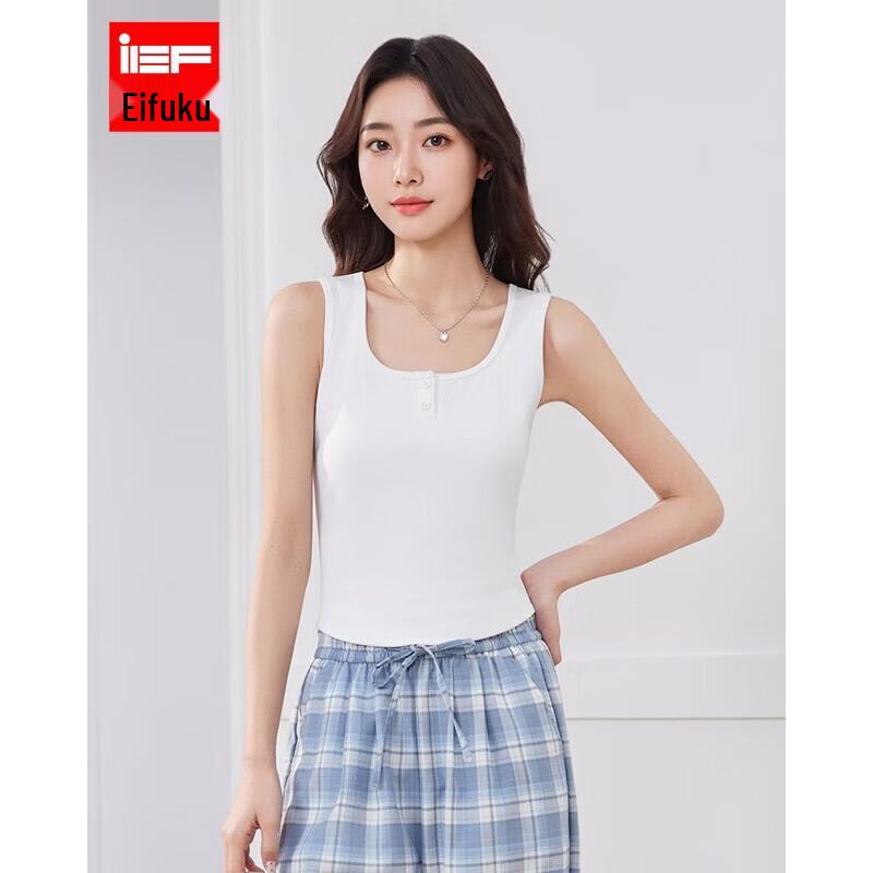 IEF French Style Lace Spliced Slim-Fit Vest Top L