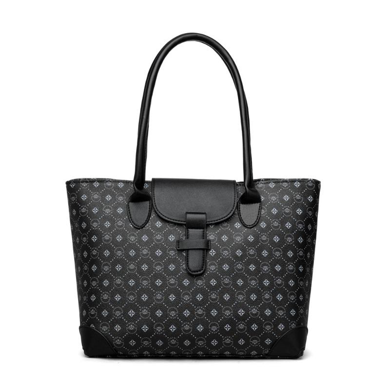 

Новая модная сумка-тоут с принтом, женская универсальная сумка для учебы большой вместимости, сумка через плечо чёрный