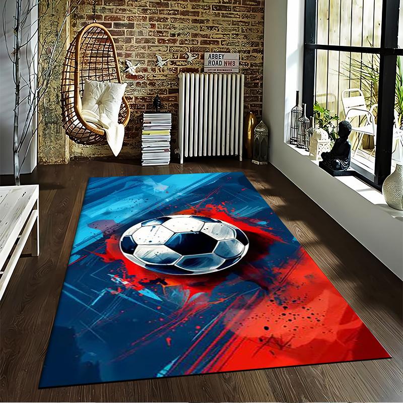 Colorful Soccer Ball Design Rug for Bedroom or Living Room Decor Suitable for Use As an Anti-slip for Living Room Bedroom Sofas