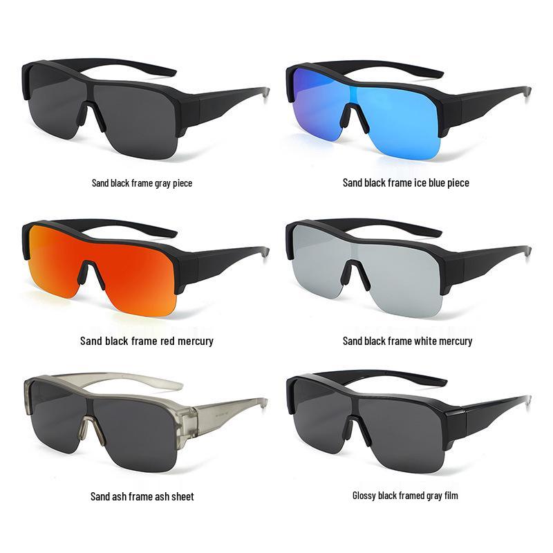 Women's Ultralight Half-Frame Polarized Cycling Sunglasses - Wear Over Prescription Glasses, Clip-On, Anti-UV