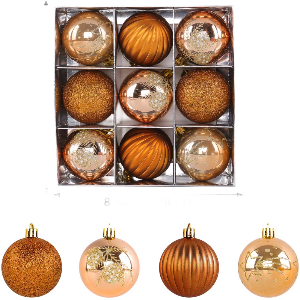9PCS Hand-Painted Christmas Ornaments, Festive Window Hanging Present Box Decor Xmas Baubles Xmas Tree Pendants
