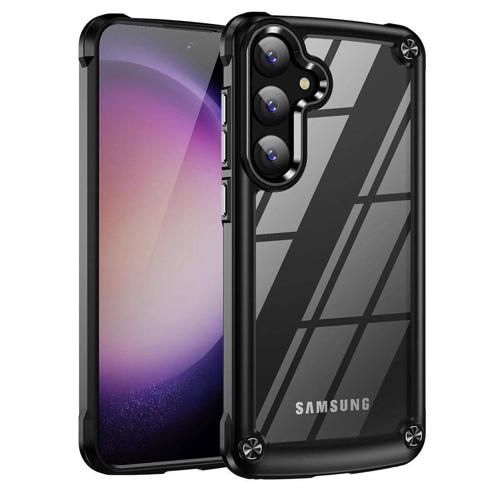 For Samsung Galaxy S25 Case Anti-Drop Alloy Lens Frame PC+TPU Phone Cover