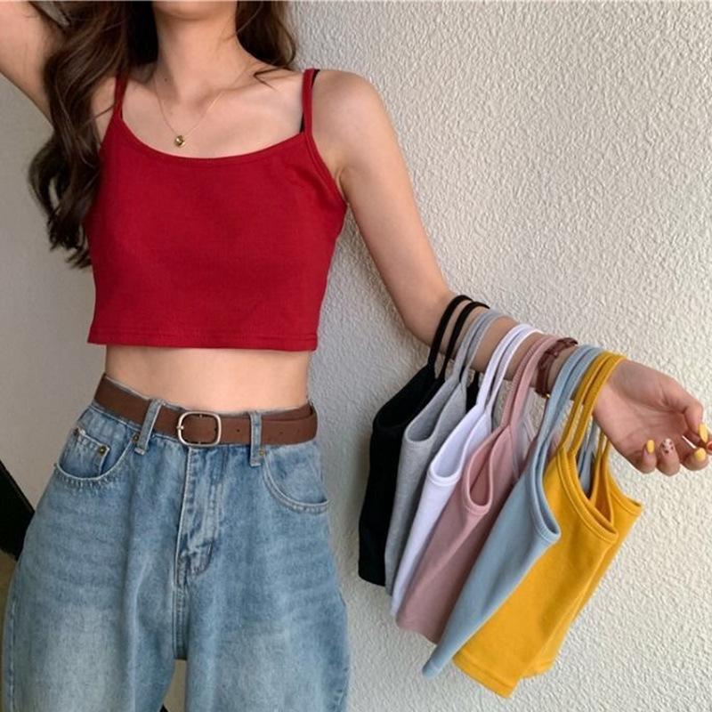 Women Slim Slimming Camisole Female Carefully Machine Chic Short Vest Summer Korean