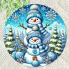 Iron Wall Art Festive Snowman Round Sign Christmas Decor Home Office Gift Holiday Living Room