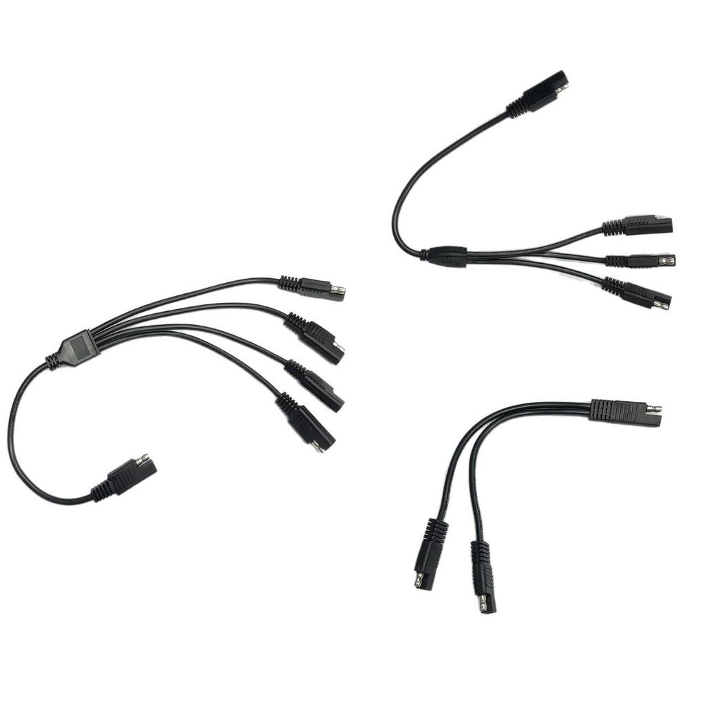 SAE Power Extension Cable: 18AWG Pure Copper, Connects One-to-Two/Three/Four for Solar Use