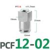 PCF Pneumatic Connector 304 Stainless Steel 1/8” 1/4” 3/8” 1/2” BSP Internal Thread Pneumatic Quick Connector Hose Air Tube