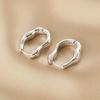 Minimalist Wavy Earrings! Gold and Silver Two-Color Stereo Line Design, Fashionable and Versatile,