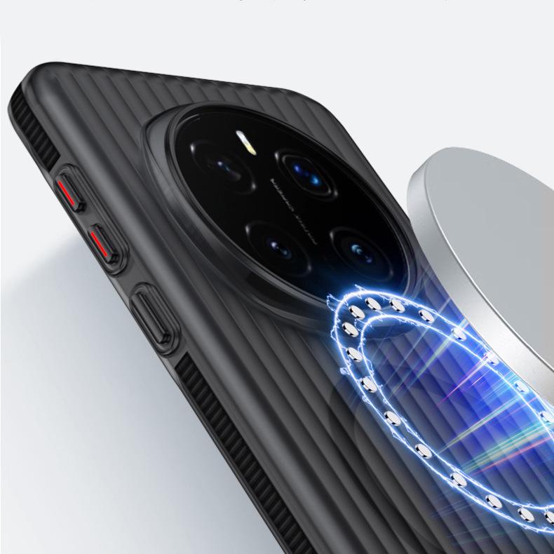 Applicable Honor Magic8Proair Magnetic Mobile Phone Case Corrugated Non-slip Pura90Promax Frosted Protective Case