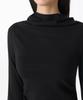 Women'S Drape Hooded Long Sleeve T-Shirt [Black]