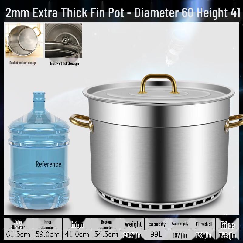 Youde 304 Stainless Steel Gas-Saving Finned Commercial Soup Pot