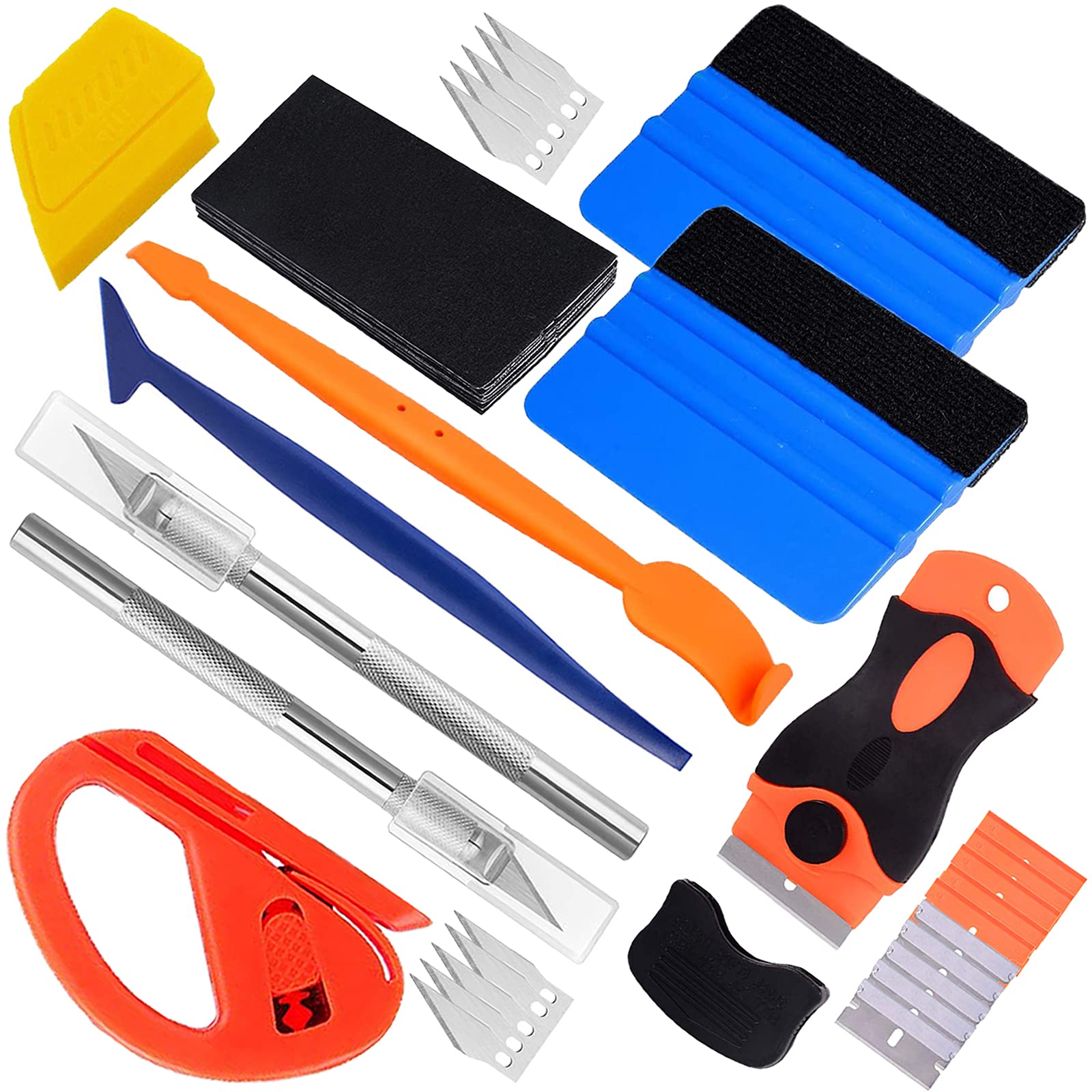 

Vitzee® Car Wrapping Film Sheet Sticking Squeegee Set Plastic Scraper Spatula + 2 Felt