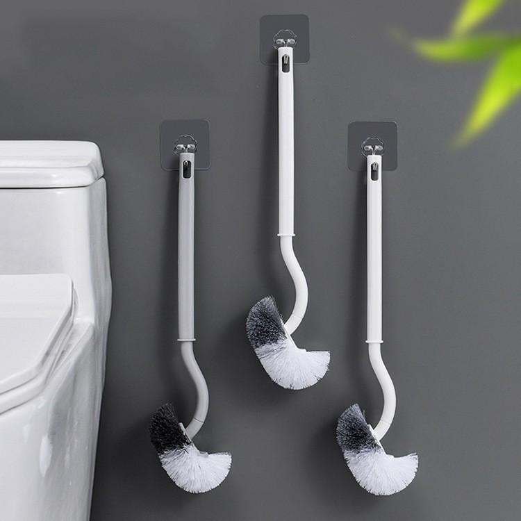 Japanese-Style Non-Slip Long Handle Toilet Brush, Wall-Mounted for Bathroom Corner Cleaning