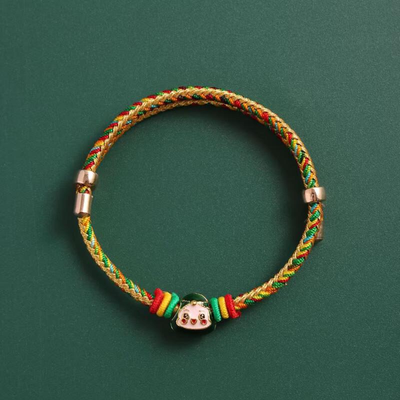 Dragon Boat Festival Lucky Five-Color Rope Zongzi Bracelets - 10-Pack