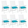 Seat Cushions 6 pcs Turquoise 40 x 40 x 7 cm Fabric