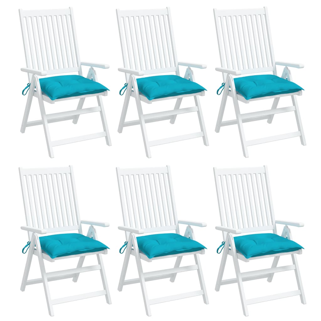 Seat Cushions 6 pcs Turquoise 40 x 40 x 7 cm Fabric