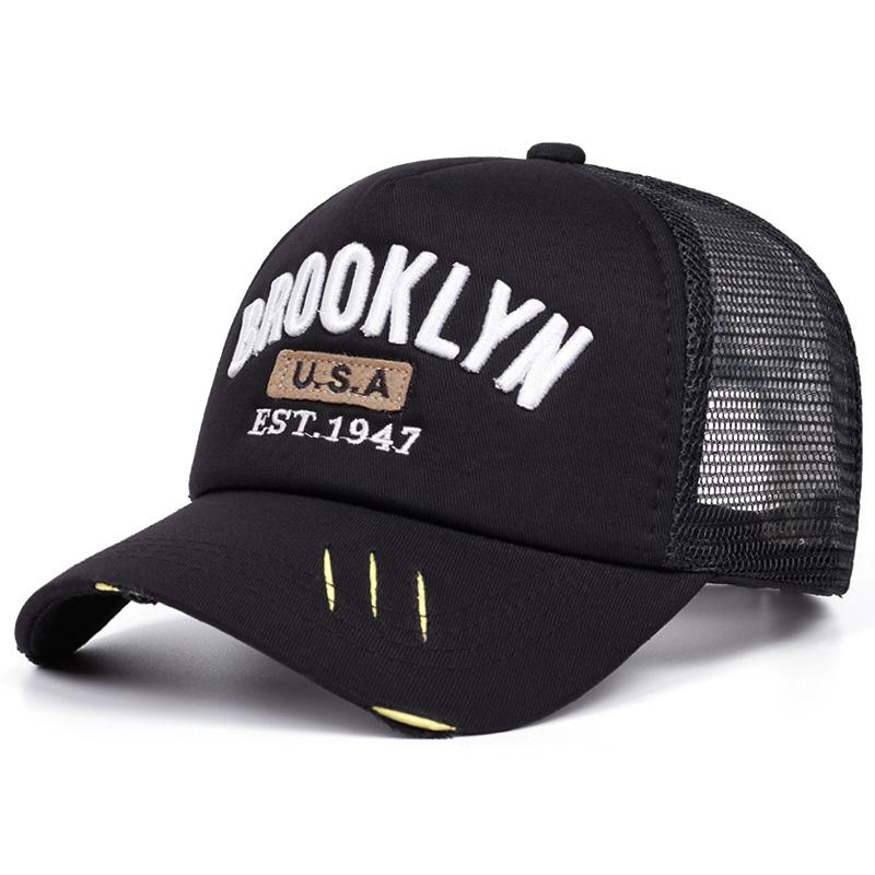 Men s Outdoor Summer Baseball Cap with Mesh Panels чёрный