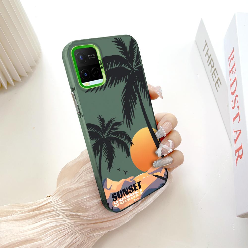 Painted Pattern Colorful Sliver Double Sided Hard Shell Shockproof Anti-fall Phone Casing for Vivo