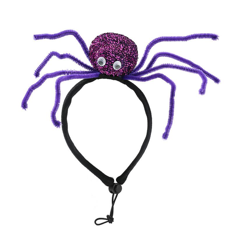 Halloween Pet Headband Drool Towel Spider Headband Ghost Festival Dog Headwear Cosplay Dog Decorations Holiday Accessories