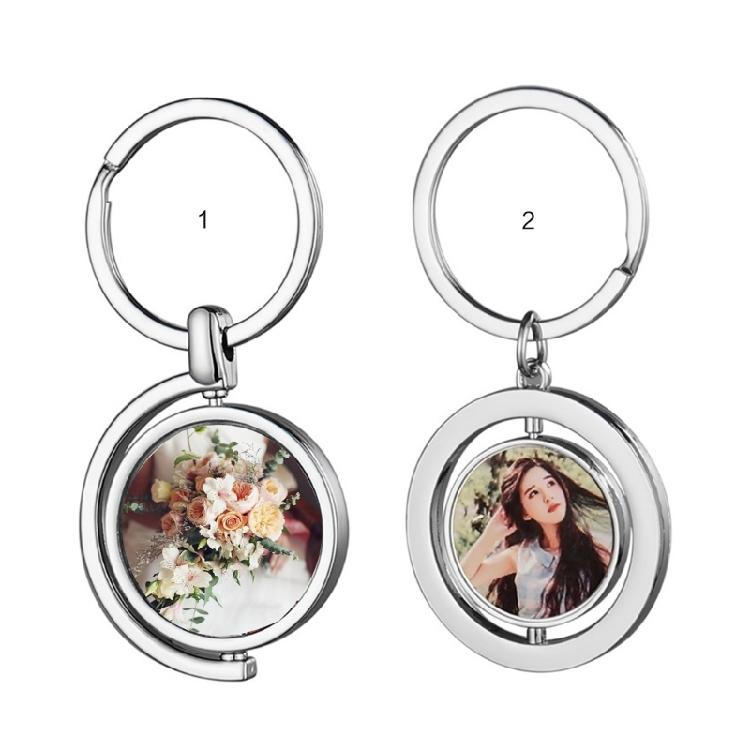 Creative Rotating Double Sided Blank Thermal Transfer Keychain Accessories G