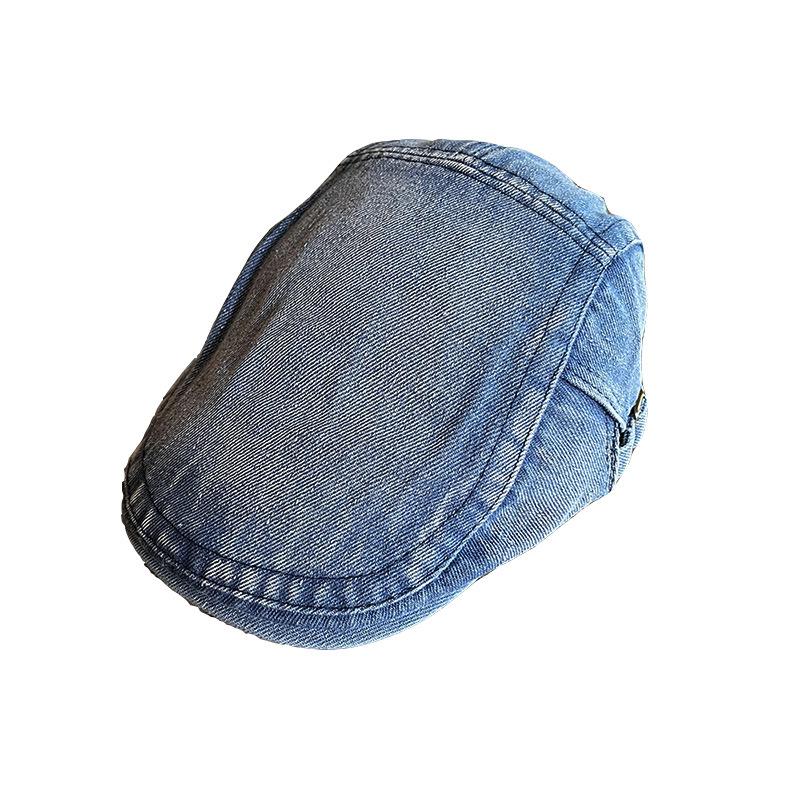 New Retro Washed Denim Reverse Forward Hat Adjustable Big Head Circumference Fashionable Versatile Duckbill Hat Tide