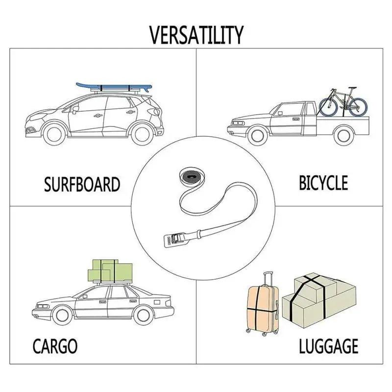 Xiaomi 2pcs New 2/3/4/5m*2.5cm Black Tie Down Strap Strong Ratchet Belt Luggage Bag Cargo Lashing With Metal Buckle Dropshipping