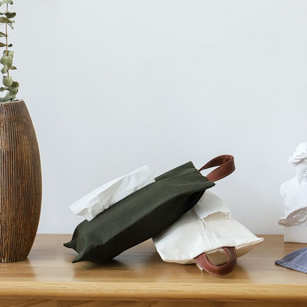 Car Hanging Dining Table Canvas Cloth Living Room Tissue Box Napkin Paper Holder