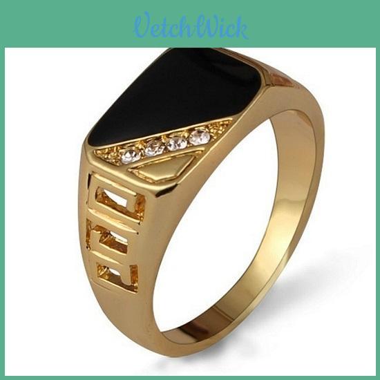Premium Quality Men's Alloy Hollow Crystal Finger Jewelry In Timeless Vintage Design