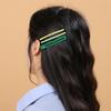 Square Clip + Colored Hairpin 2-piece Set (Green)