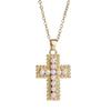 Retro Cross Pendant O-shaped Chain Micro-inlaid Zircon Necklace Sweet Light Luxury High-end Clavicle Chain