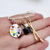 Personality Brooch Painter Pendant Palette Painting Brush Charm Brooch Teacher Student Creative Jewelry Gifts