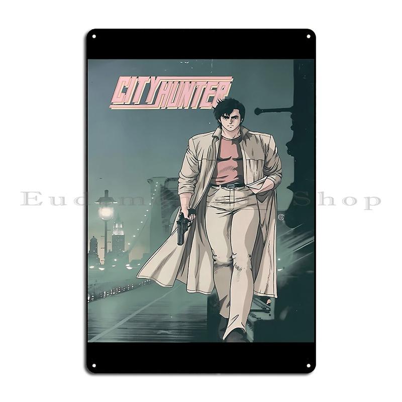 City Hunter Nicky Larson In Tokyo Metal Plaque Poster Home Designer Cinema Create Mural City Hunter Tin Sign Poster