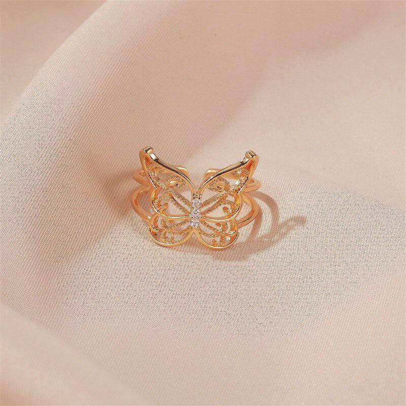 Personalized Hollow Butterfly Ring Fashion Lady Open Ring Accessories Engagement Jewelry